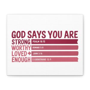 God Says You Are Canvas Wall Art — Inspirational Christian Scripture Decor