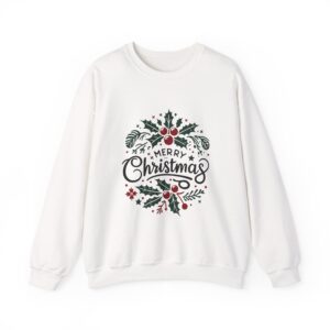 Christmas Holly Crewneck Sweatshirt - Vintage Holiday Design
